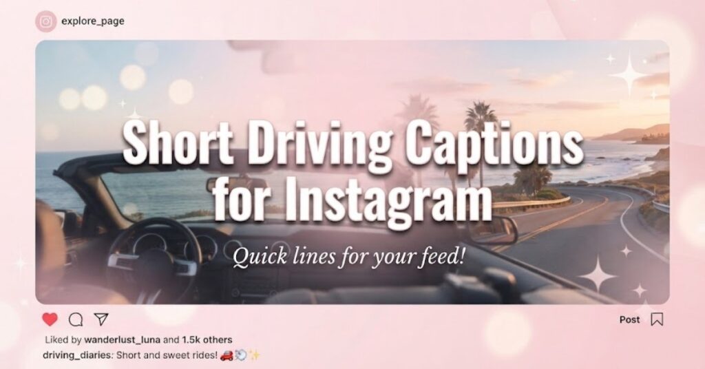 Short Driving Captions for Instagram