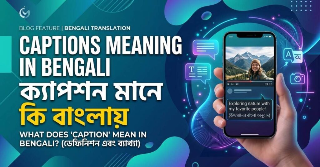 captions meaning in bengali